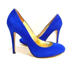 Guess by Marciano Heels Cobalt Blue Suede Shoes Leather True Blue Pumps …